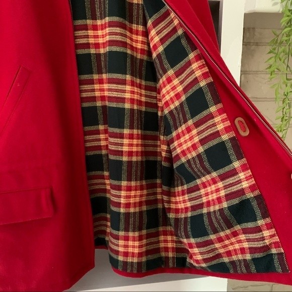 Lauren Ralph Lauren Red 100% Wool Full Zip Up Collard Jacket - Picture 9 of 10